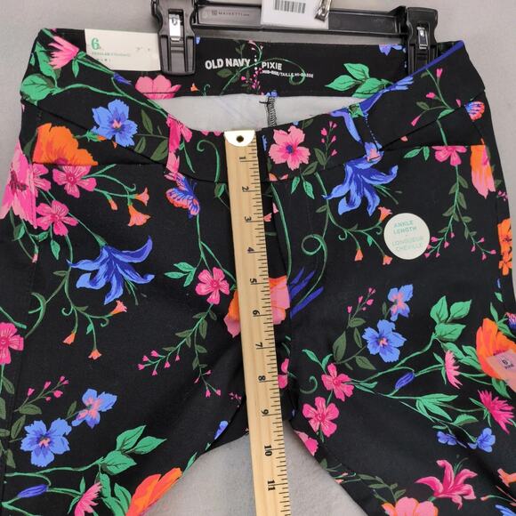 NWT Old Navy Pixie Floral Print Pants Women's 6 Stretch 30x27 Birds Cottagecore - Picture 7 of 10